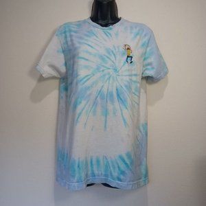 Rick and Morty Tie Dye Shirt with Embroidered Morty Size L